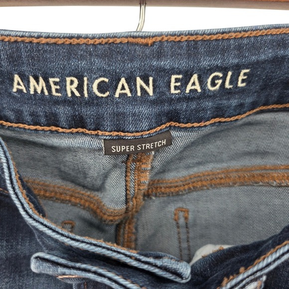 American Eagle Denim Jeans Womens Size 6 Dark Wash Super Stretch Bootcut‎ - Picture 6 of 7